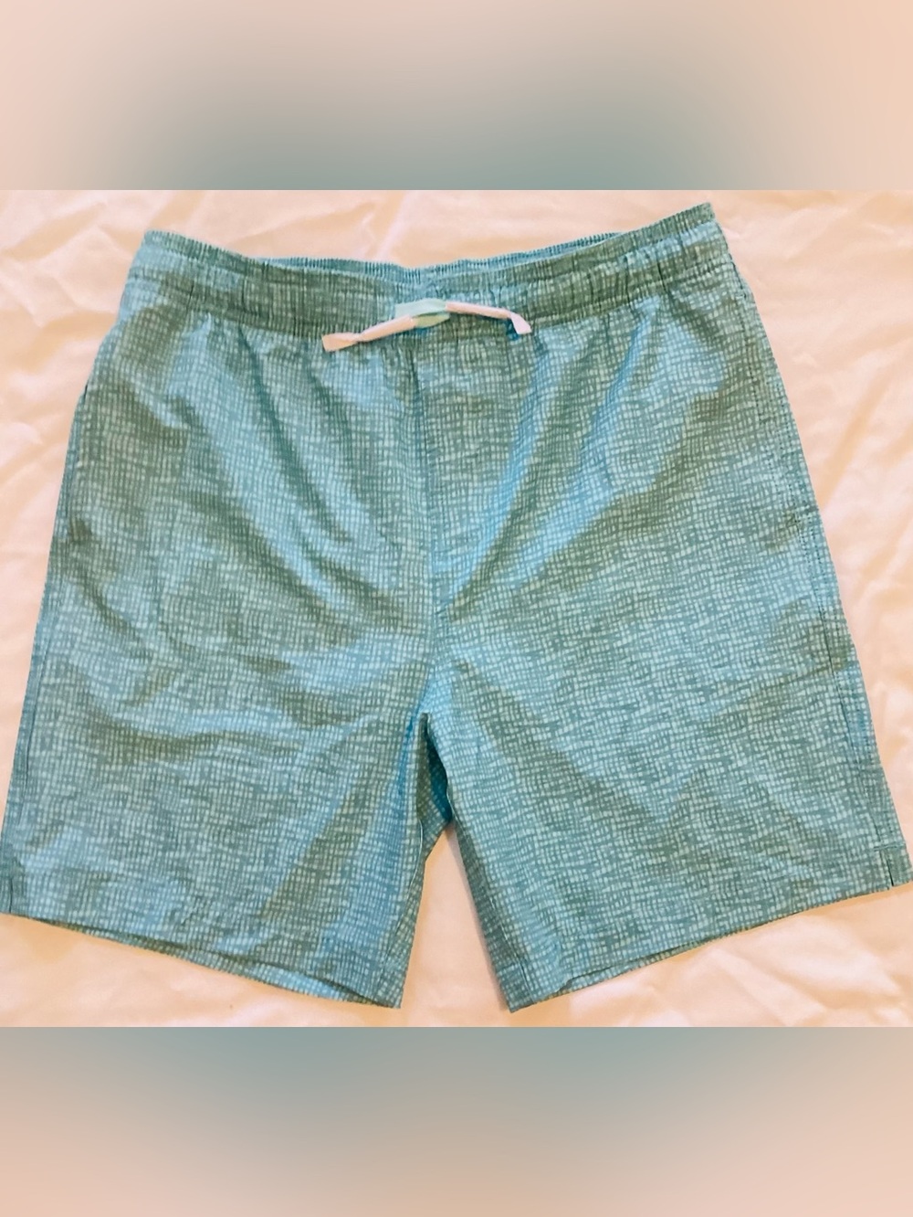 Southern Tide Painted Check Swim Trunk Shorts Boys Sz XL 16 Wake Blue